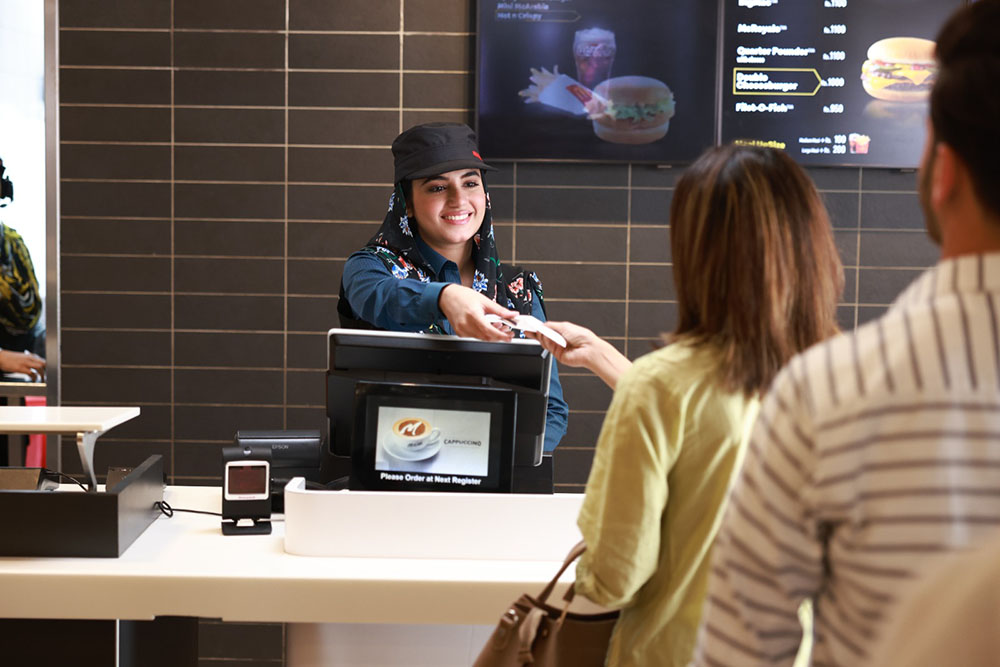 Customer rounding up